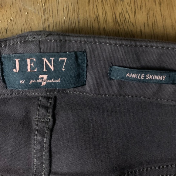 Jen7 by 7 For All Mankind 7FAM Ankle Skinny Leg Stretch Jeans Brown Sateen Sz 20 - Picture 6 of 10